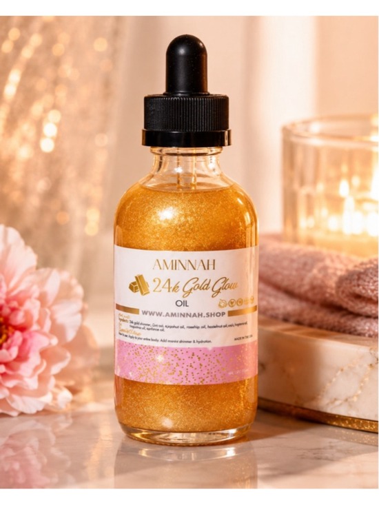 AMINNAH Other - 🍾RareAminnah 24K Gold Glow Shimmer Body Oil Warm Vanilla Moisturizing Glow Oil